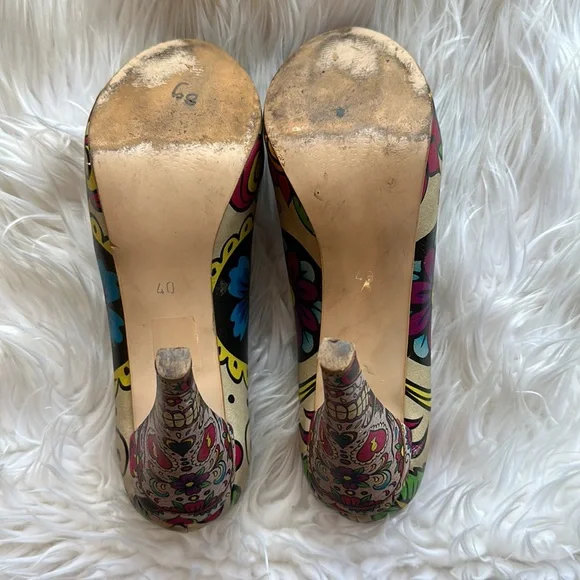 Goby Multiclored Sugar Skull Platform Pump PLT2050 Size 9.5 - Picture 8 of 14